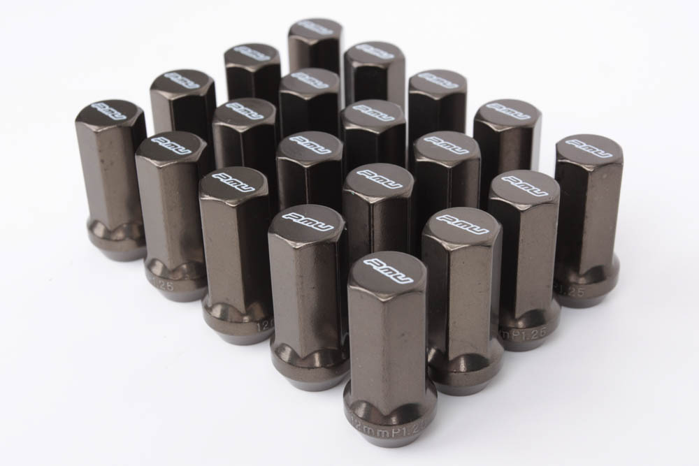Комплект гаек 20020 PMU N086 конус 12x1,25 45mm серебро тёмное HEX 17