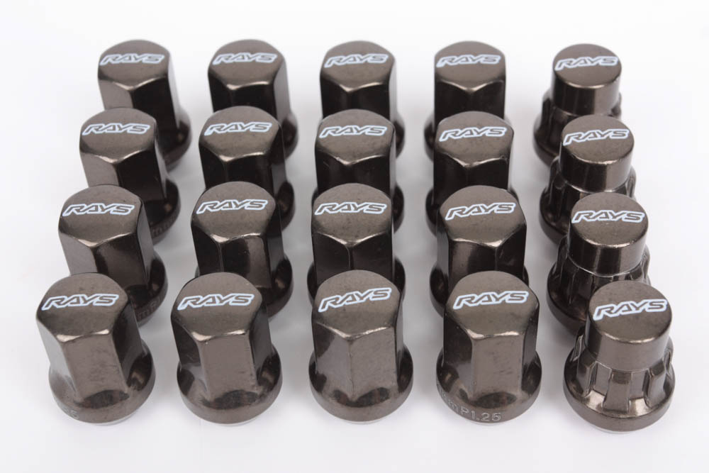 Комплект гаек 20033 Rays N084 конус 12x1,5 32mm серебро тёмное HEX 17