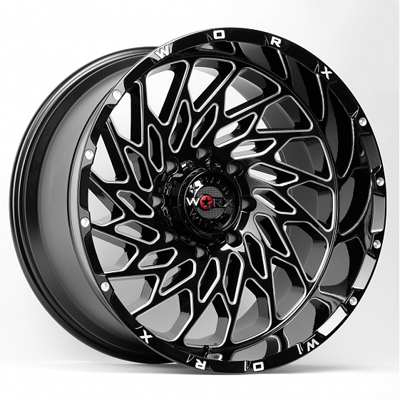 Литые диски 80102 WORX DS241-820BM-2228944 22 J12 ET-44 8x180 124.3 чёрный + полированный спицы: Фото 2