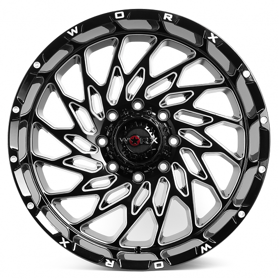 Литые диски 80102 WORX DS241-820BM-2228944 22 J12 ET-44 8x180 124.3 чёрный + полированный спицы: Фото 1