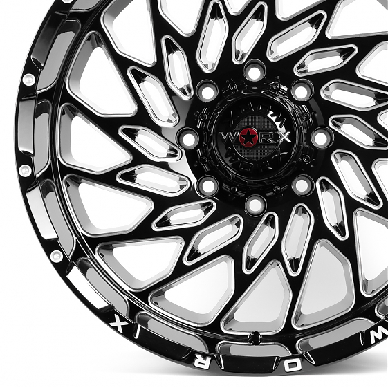 Литые диски 80102 WORX DS241-820BM-2228944 22 J12 ET-44 8x180 124.3 чёрный + полированный спицы: Фото 6
