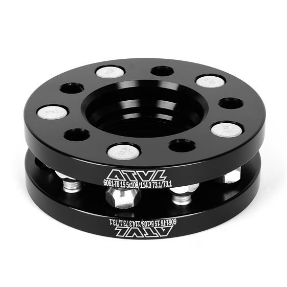 Проставка 41112 ATVL 5x108/5x114.3 73,1/73,1 12x1,5 15mm чёрный: Фото 2
