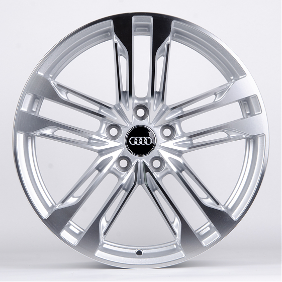 Литые диски 80867 Audi 5565X-SB406 19 J8.5 ET35 5x112 66,45 серебро + полированные спицы: Фото 1