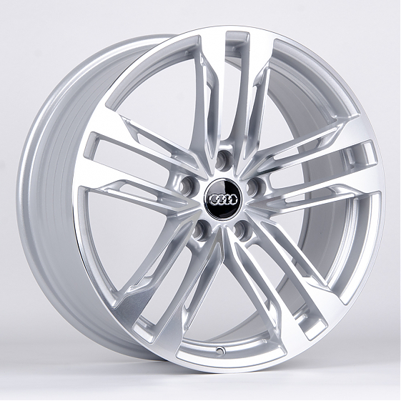 Литые диски 80867 Audi 5565X-SB406 19 J8.5 ET35 5x112 66,45 серебро + полированные спицы: Фото 4