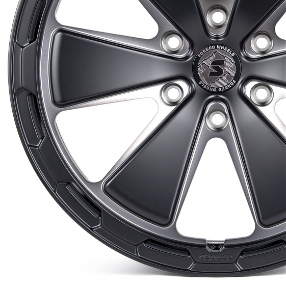Кованые диски H231022G SKILL SV606-SK188 20 J9 ET19 6x139.7 77.8 чёрный матовый + матовый лак: Фото 2