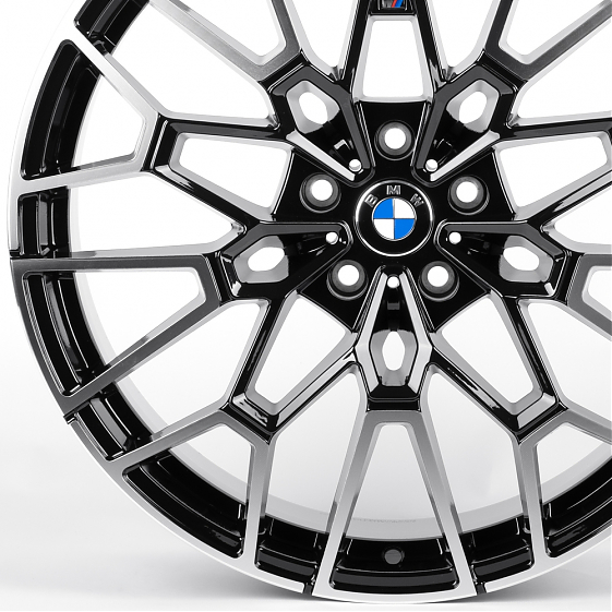 Литые диски 82238 BMW DF002-FG610 20 J8.5 ET35 5x112 66.56 чёрный глянцевый + полированные спицы: Фото 2