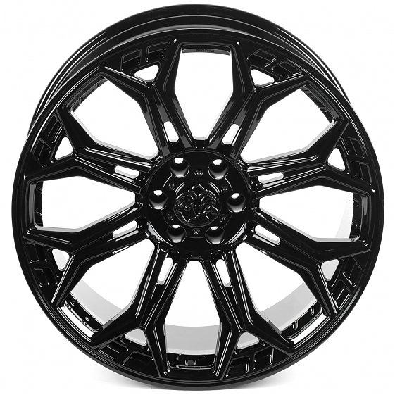 Кованые диски H260317C SKILL SV394-CS477 24 J11.5 ET-10 6x139.7 77.8 чёрный глянцевый: Фото 3