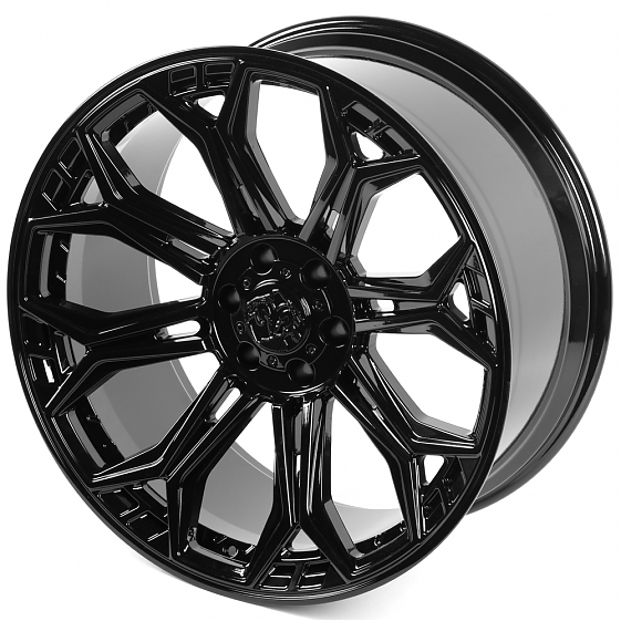 Кованые диски H260317C SKILL SV394-CS477 24 J11.5 ET-10 6x139.7 77.8 чёрный глянцевый: Фото 5