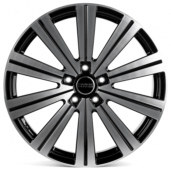 Кованые диски H240602W SL172-SB562 20 J8.5 ET43.5 5x120 72.6 чёрный глянцевый + полированные спицы: Фото 1