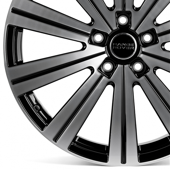 Кованые диски H240602W SL172-SB562 20 J8.5 ET43.5 5x120 72.6 чёрный глянцевый + полированные спицы: Фото 2
