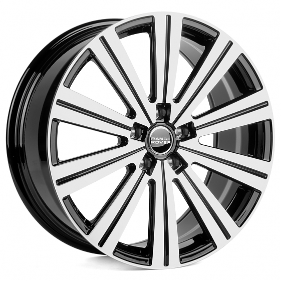 Кованые диски H240602W SL172-SB562 20 J8.5 ET43.5 5x120 72.6 чёрный глянцевый + полированные спицы: Фото 4