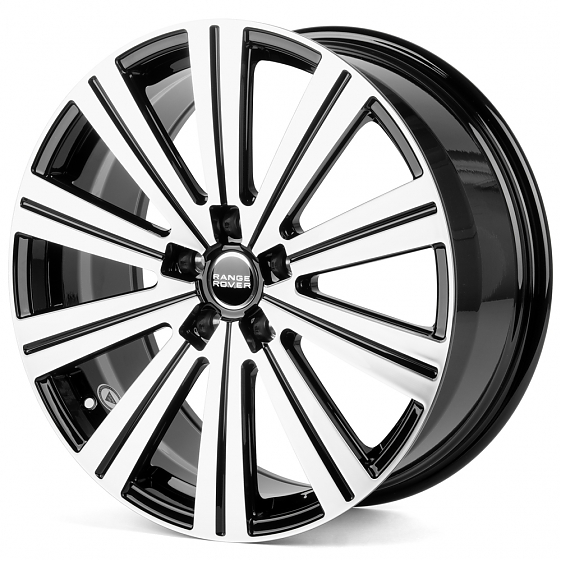 Кованые диски H240602W SL172-SB562 20 J8.5 ET43.5 5x120 72.6 чёрный глянцевый + полированные спицы: Фото 5