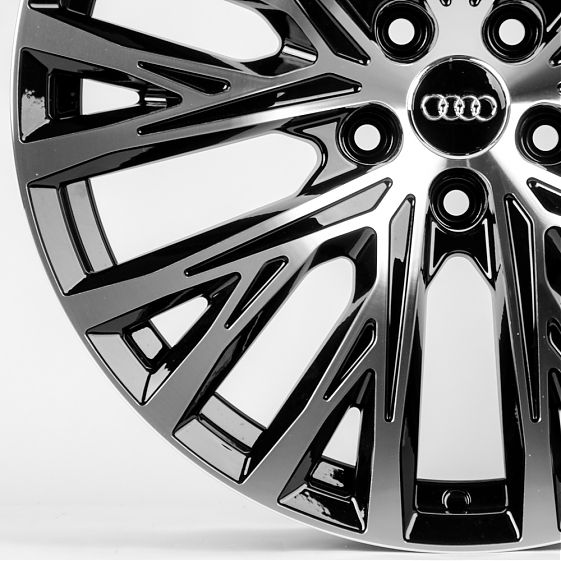 Литые диски 80430 Audi FBX046-9-DS204 19 J8.5 ET30 5x112 66.5 чёрный + полированные спицы: Фото 2
