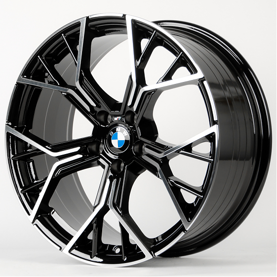 Литые диски 80336 BMW 5084X-SL064 19 J8.5 ET30 5x112 66.6 чёрный + полированные спицы: Фото 6