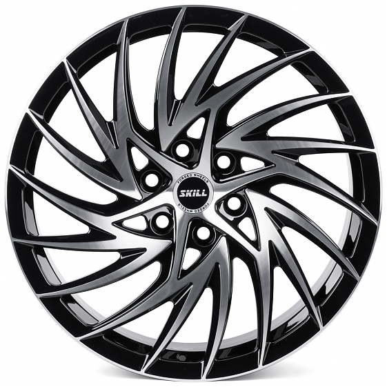 Кованые диски H260125X SKILL SV650-SL251 22 J9 ET40 6x139.7 77.8 чёрный глянцевый + полированные спи: Фото 1