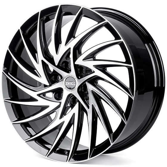 Кованые диски H260125X SKILL SV650-SL251 22 J9 ET40 6x139.7 77.8 чёрный глянцевый + полированные спи: Фото 5