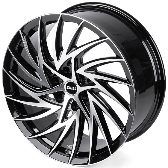 Кованые диски H260125X SKILL SV650-SL251 22 J9 ET40 6x139.7 77.8 чёрный глянцевый + полированные спи: Фото 6