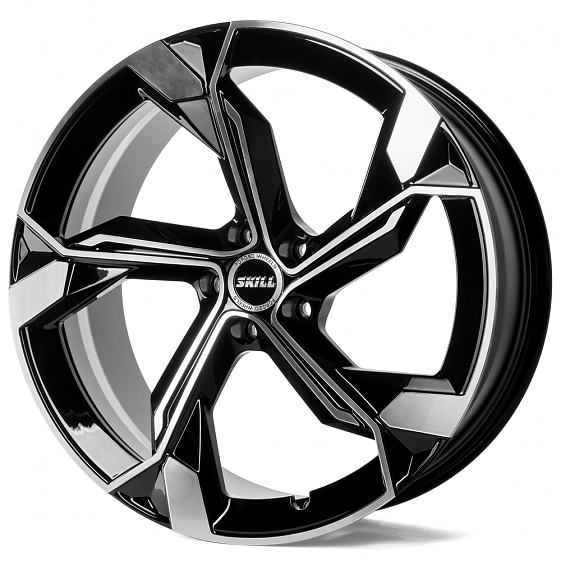 Кованые диски 230606W SKILL SL089 21 J9.5 ET31 5x112 66.5 чёрный + полированные спицы: Фото 4