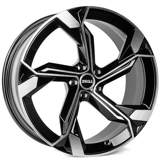 Кованые диски 230606W SKILL SL089 21 J9.5 ET31 5x112 66.5 чёрный + полированные спицы: Фото 5
