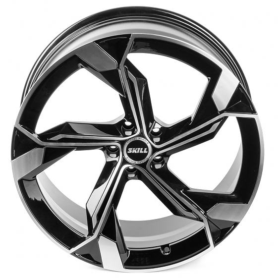 Кованые диски 230606W SKILL SL089 21 J9.5 ET31 5x112 66.5 чёрный + полированные спицы: Фото 7