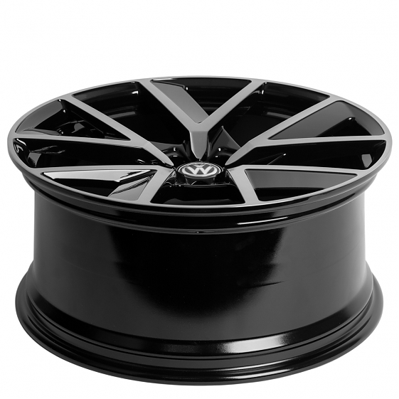 Кованые диски 230612D SL365-DS216 20 J9 ET33 5x112 66.6 чёрный глянцевый + полированные спицы под тё: Фото 7