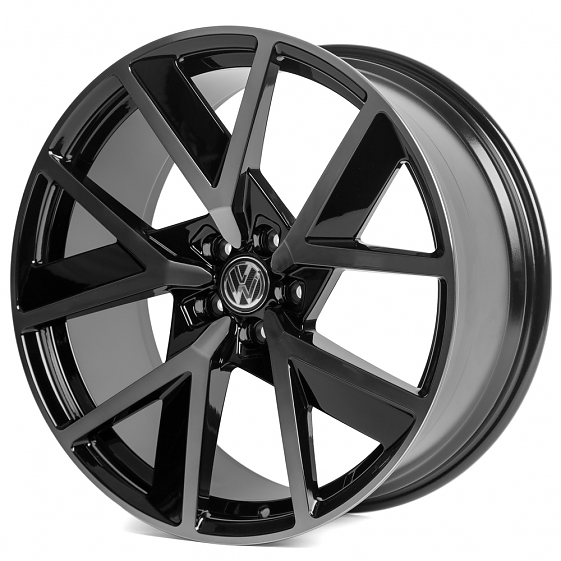 Кованые диски 230612D SL365-DS216 20 J9 ET33 5x112 66.6 чёрный глянцевый + полированные спицы под тё: Фото 5