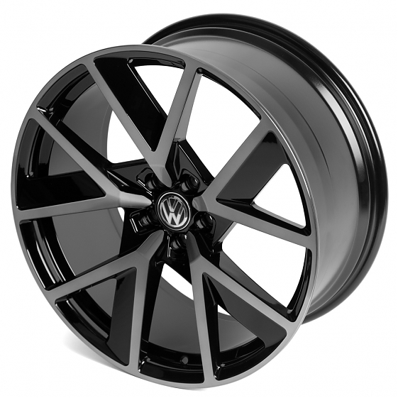 Кованые диски 230612D SL365-DS216 20 J9 ET33 5x112 66.6 чёрный глянцевый + полированные спицы под тё: Фото 6