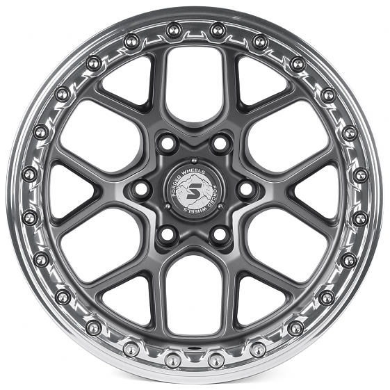 Кованые диски H250821X SKILL SB821-SB522 17 J10 ET-25 6x139.7 106.1 графит матовый + зеркальная поли: Фото 1