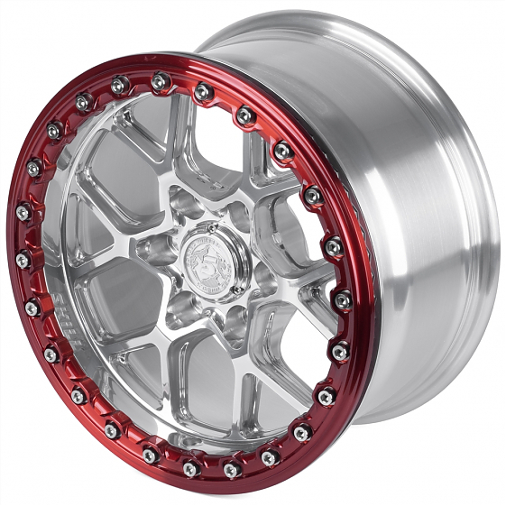 Кованые диски H251001X SKILL SB821-SB519 17 J8.5 ET20 6x135 87.1 зеркальная полировка + красный бедл: Фото 6