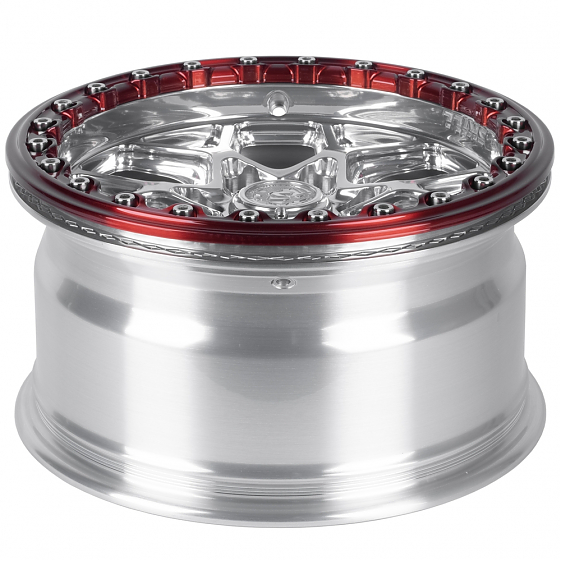 Кованые диски H251001X SKILL SB821-SB519 17 J8.5 ET20 6x135 87.1 зеркальная полировка + красный бедл: Фото 7