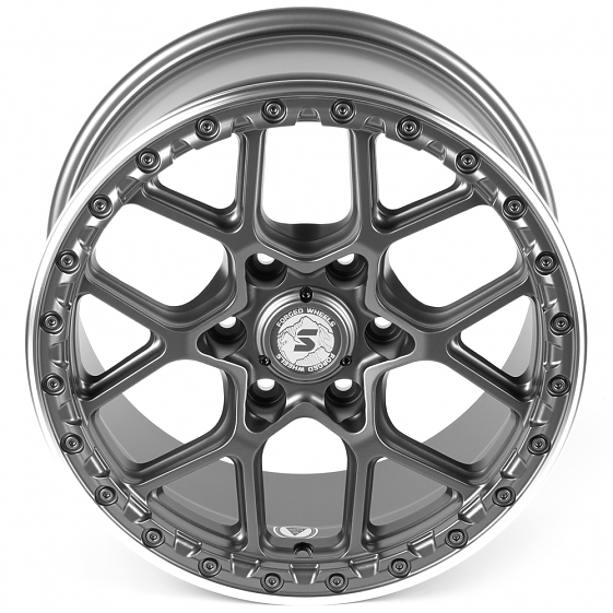 Кованые диски H260609J SKILL SB821-SB519 17 J8.5 ET34 6x135 87.1 графит матовый + полированный обод: Фото 3
