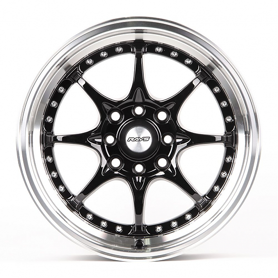 Литые диски 80471 Rays 1816-SK134 15 J6.5 ET35 4x100/4x114.3 56.6 чёрный + полированный обод: Фото 1
