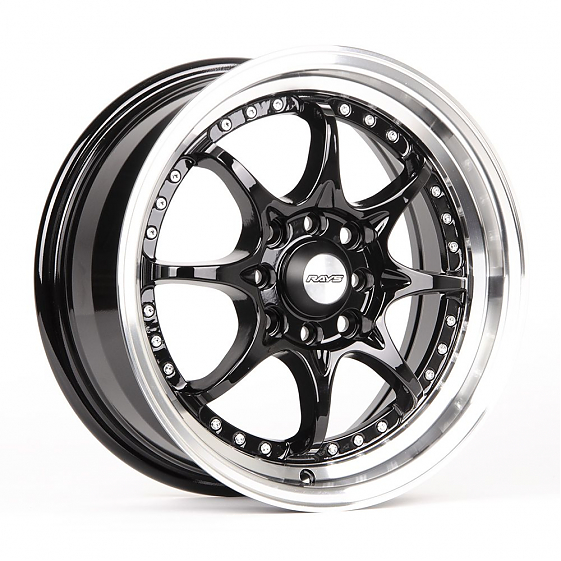 Литые диски 80471 Rays 1816-SK134 15 J6.5 ET35 4x100/4x114.3 56.6 чёрный + полированный обод: Фото 4