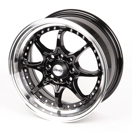 Литые диски 80471 Rays 1816-SK134 15 J6.5 ET35 4x100/4x114.3 56.6 чёрный + полированный обод: Фото 6