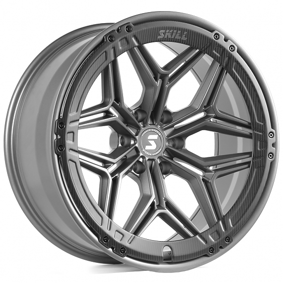 Кованые диски H240607K SKILL SV185-SB595 22 J10 ET-10 6x139.7 77.8 графит матовый + карбон SFC11: Фото 4