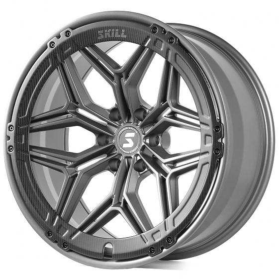 Кованые диски H240607K SKILL SV185-SB595 22 J10 ET-10 6x139.7 77.8 графит матовый + карбон SFC11: Фото 5