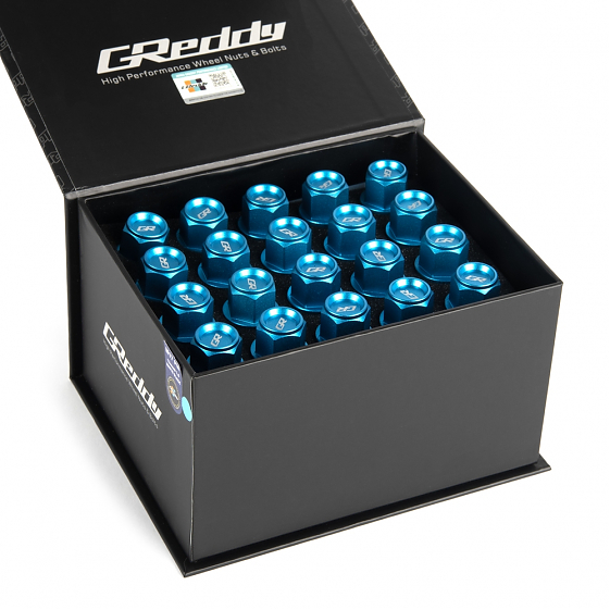 Комплект гаек 20186 Greddy M17 PRO конус 12x1,5 43.5mm голубой HEX 19: Фото 5