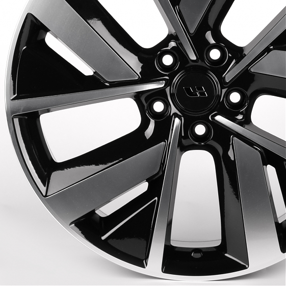 Литые диски 81822 LI IVF-3114-SF100 20 J8.5 ET45.5 5x120 62.5 чёрный глянцевый + полированные спицы: Фото 2