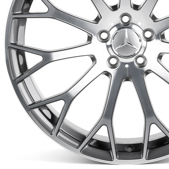 Кованые диски H240602SR SL725-CS429 21 J10 ET41 5x112 66.6 графит глянцевый + полированные спицы: Фото 2