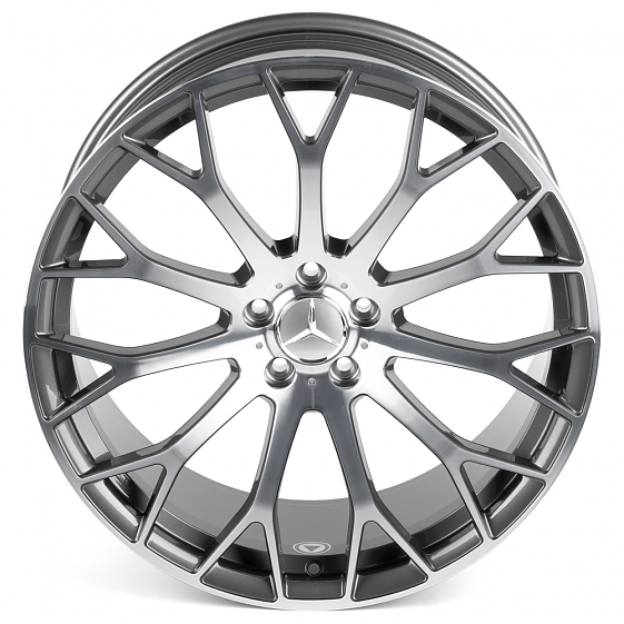 Кованые диски H240602SR SL725-CS429 21 J10 ET41 5x112 66.6 графит глянцевый + полированные спицы: Фото 3
