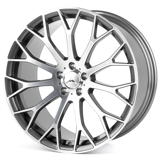 Кованые диски H240602SR SL725-CS429 21 J10 ET41 5x112 66.6 графит глянцевый + полированные спицы: Фото 5