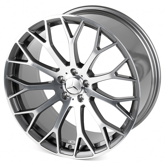 Кованые диски H240602SR SL725-CS429 21 J10 ET41 5x112 66.6 графит глянцевый + полированные спицы: Фото 6