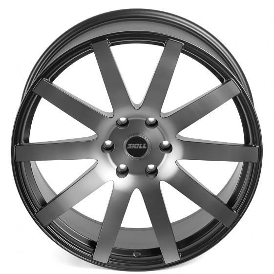 Кованые диски 71590 SKILL SL220 22 J9 ET20 6x139.7 106.1 чёрный + полированные спицы под тёмным лако: Фото 3