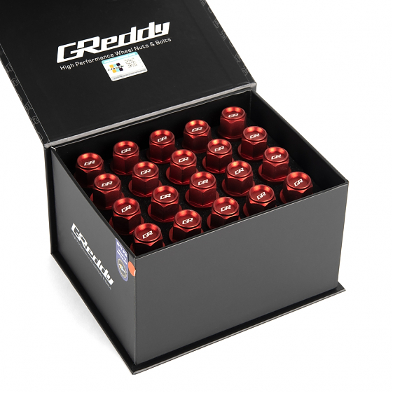 Комплект гаек 20188 Greddy M17 PRO конус 14X1,5 43.5mm красный HEX 19: Фото 5