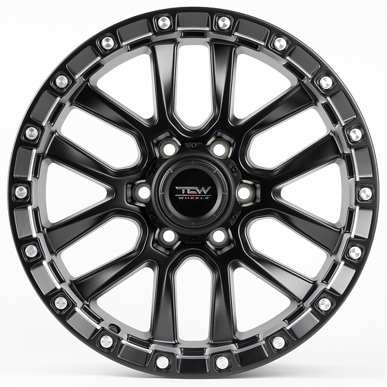 Литые диски 80906 TCW 2633-DS193 18 J9 ET0 6x139.7 110.1 чёрный матовый + полированные спицы: Фото 1