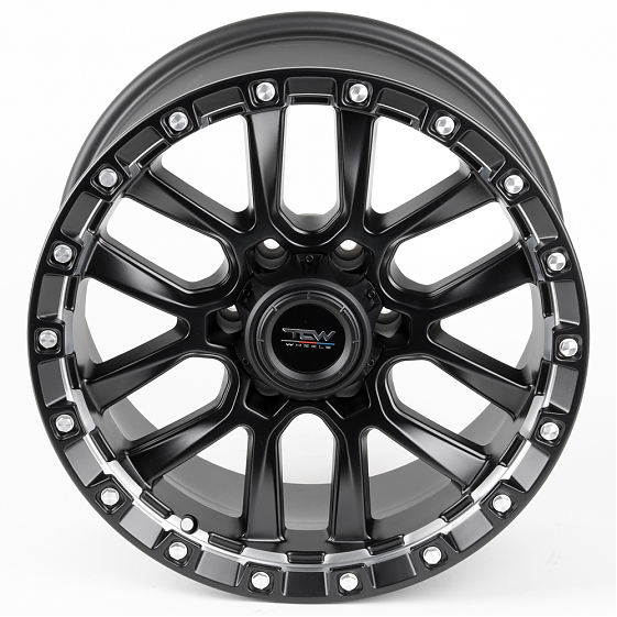 Литые диски 80906 TCW 2633-DS193 18 J9 ET0 6x139.7 110.1 чёрный матовый + полированные спицы: Фото 2