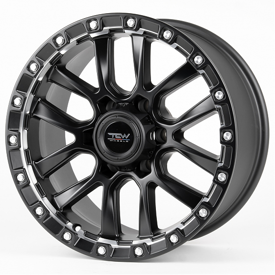 Литые диски 80906 TCW 2633-DS193 18 J9 ET0 6x139.7 110.1 чёрный матовый + полированные спицы: Фото 3