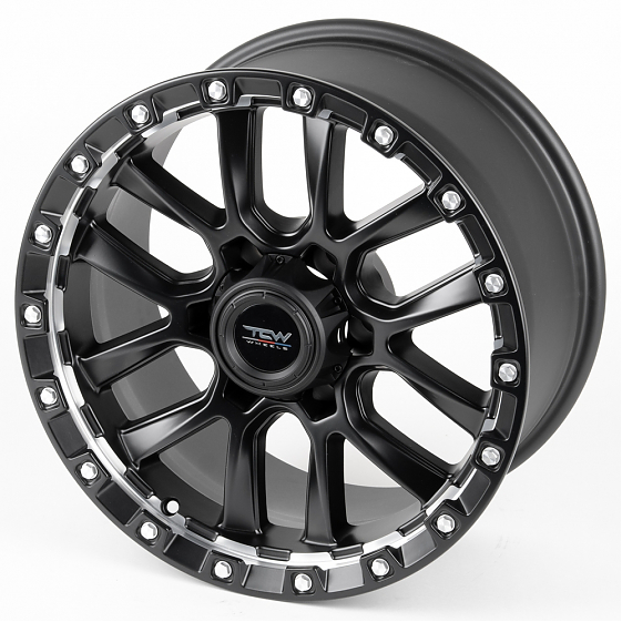 Литые диски 80906 TCW 2633-DS193 18 J9 ET0 6x139.7 110.1 чёрный матовый + полированные спицы: Фото 4