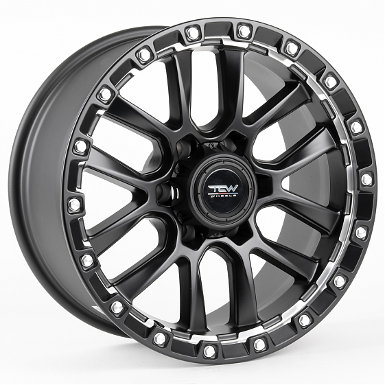 Литые диски 80906 TCW 2633-DS193 18 J9 ET0 6x139.7 110.1 чёрный матовый + полированные спицы: Фото 5