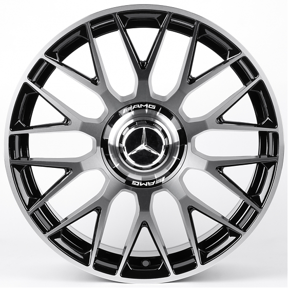 Литые диски 82511 Mercedes-Benz XF013 18 J8 ET40 5x112 66.45 черный глянец + полированые спицы: Фото 1